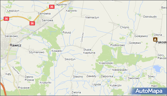 mapa Słupia Kapitulna, Słupia Kapitulna na mapie Targeo