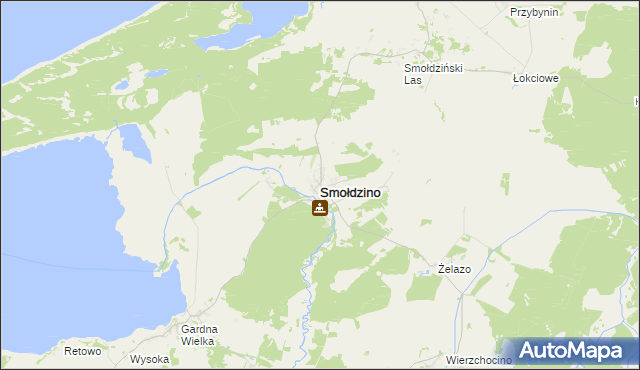 mapa Smołdzino powiat słupski, Smołdzino powiat słupski na mapie Targeo