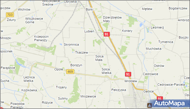 mapa Solca Mała, Solca Mała na mapie Targeo