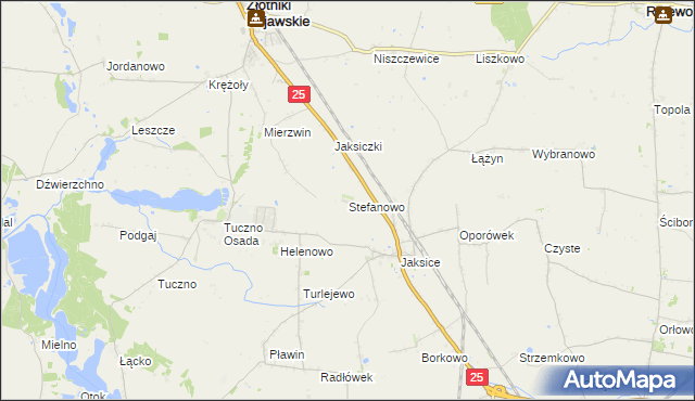mapa Stefanowo gmina Inowrocław, Stefanowo gmina Inowrocław na mapie Targeo