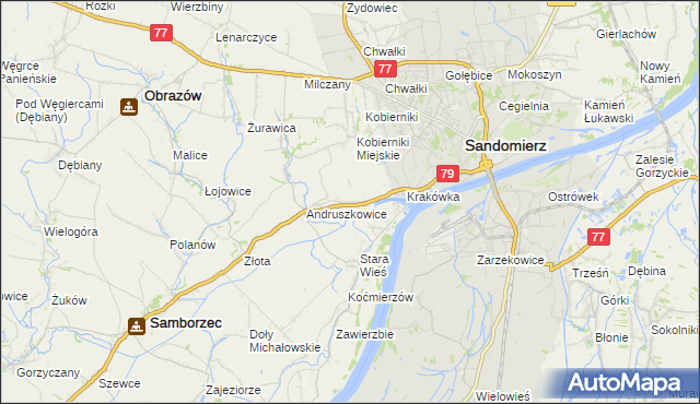mapa Strochcice, Strochcice na mapie Targeo
