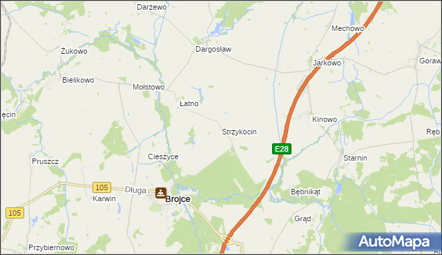 mapa Strzykocin, Strzykocin na mapie Targeo