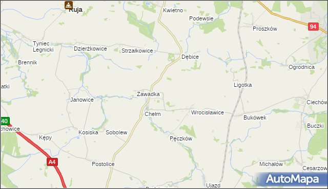 mapa Szymanów gmina Malczyce, Szymanów gmina Malczyce na mapie Targeo