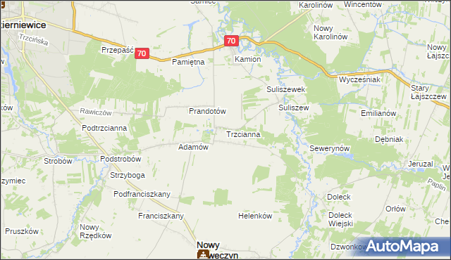 mapa Trzcianna, Trzcianna na mapie Targeo