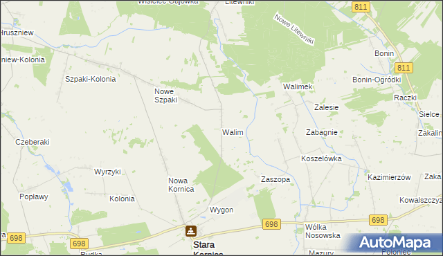 mapa Walim gmina Stara Kornica, Walim gmina Stara Kornica na mapie Targeo