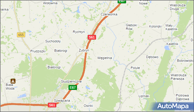 mapa Węgielnia gmina Szypliszki, Węgielnia gmina Szypliszki na mapie Targeo