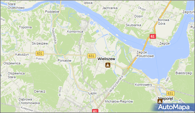 mapa Wieliszew, Wieliszew na mapie Targeo