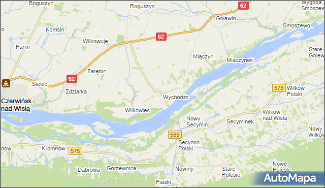mapa Wychódźc, Wychódźc na mapie Targeo