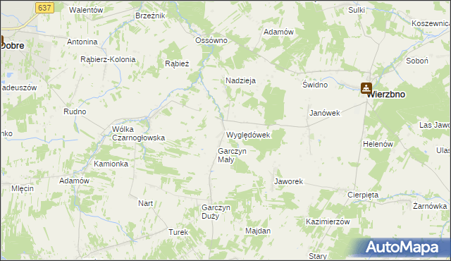 mapa Wyględówek, Wyględówek na mapie Targeo