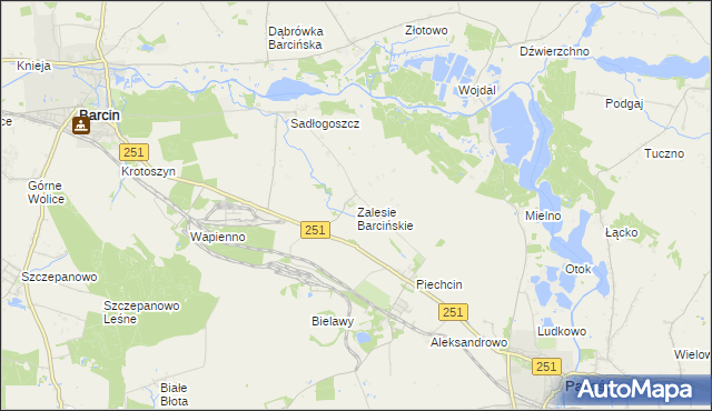 mapa Zalesie Barcińskie, Zalesie Barcińskie na mapie Targeo