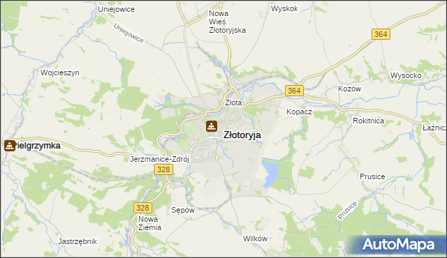 mapa Złotoryja, Złotoryja na mapie Targeo
