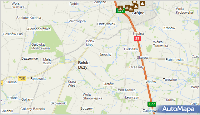 mapa Anielin gmina Belsk Duży, Anielin gmina Belsk Duży na mapie Targeo