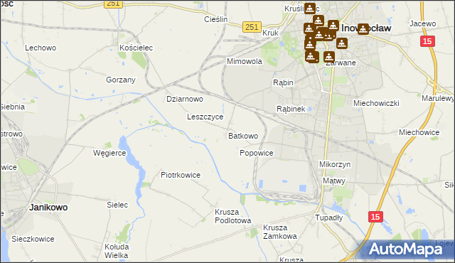 mapa Batkowo, Batkowo na mapie Targeo