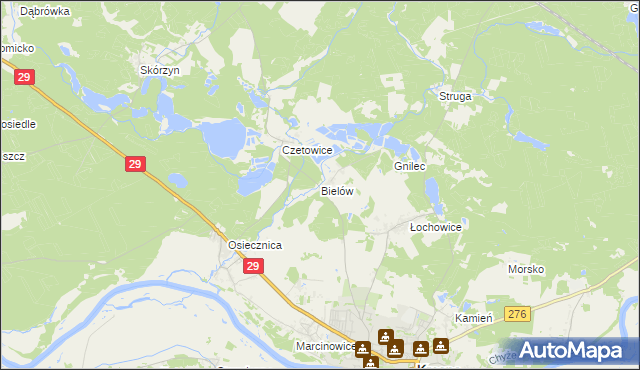 mapa Bielów, Bielów na mapie Targeo