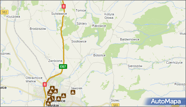mapa Bobolice gmina Ząbkowice Śląskie, Bobolice gmina Ząbkowice Śląskie na mapie Targeo
