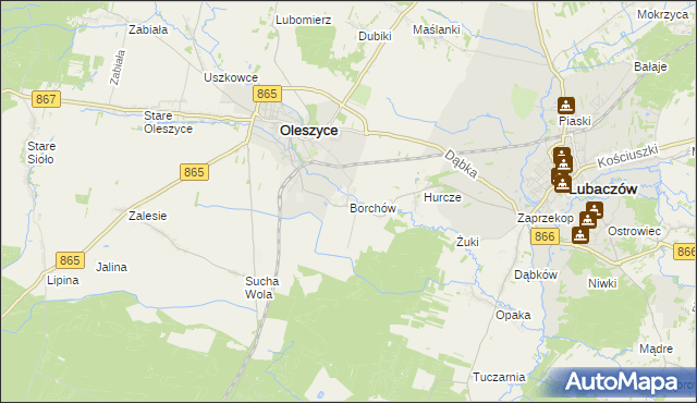 mapa Borchów, Borchów na mapie Targeo