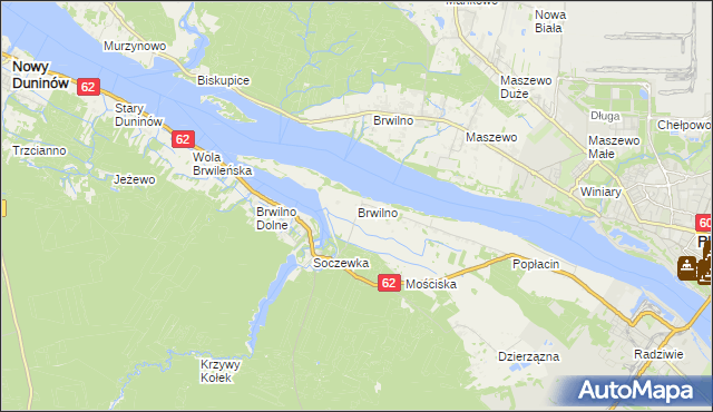 mapa Brwilno gmina Nowy Duninów, Brwilno gmina Nowy Duninów na mapie Targeo