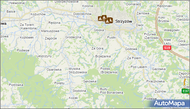 mapa Brzeżanka, Brzeżanka na mapie Targeo