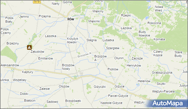 mapa Brzozów A, Brzozów A na mapie Targeo
