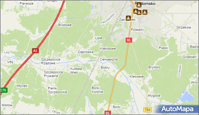 mapa Cerkawizna, Cerkawizna na mapie Targeo