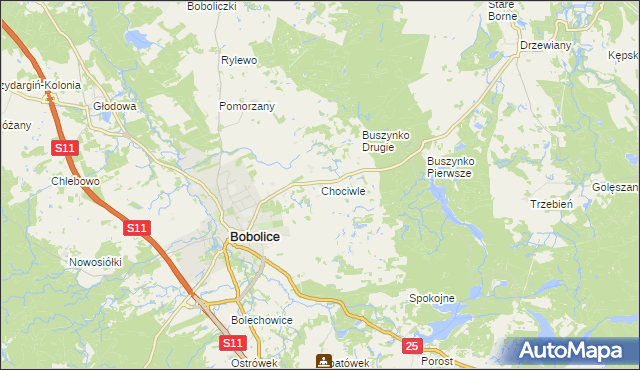mapa Chociwle, Chociwle na mapie Targeo