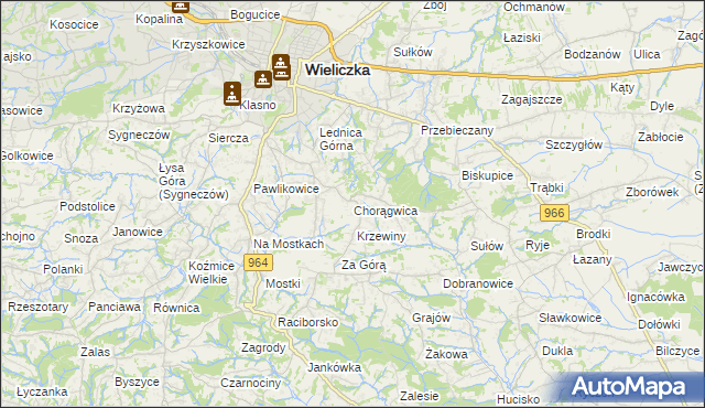 mapa Chorągwica, Chorągwica na mapie Targeo
