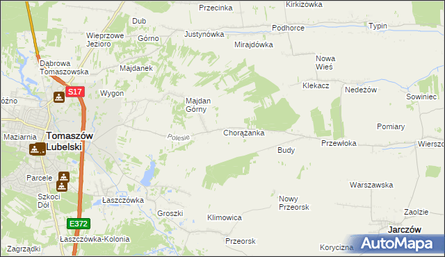 mapa Chorążanka, Chorążanka na mapie Targeo