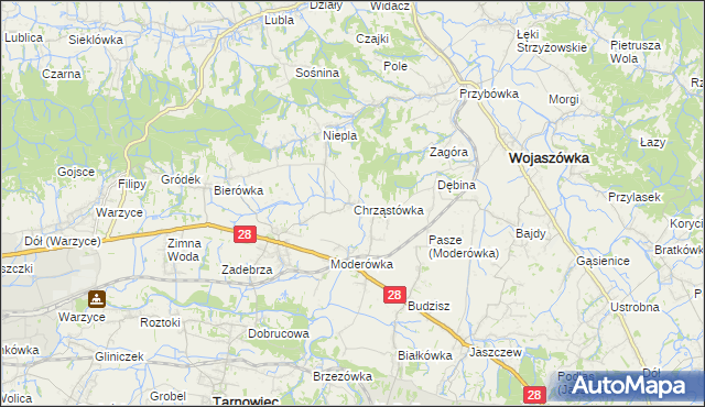 mapa Chrząstówka, Chrząstówka na mapie Targeo