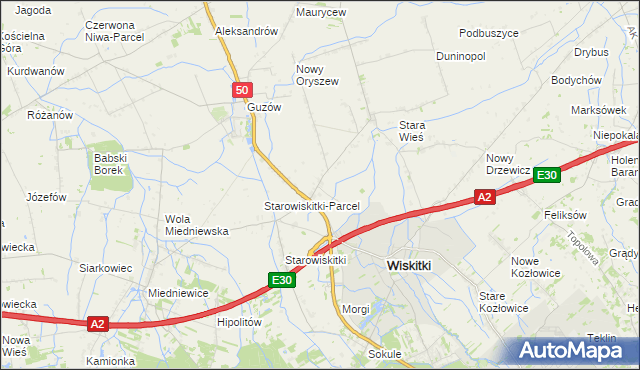 mapa Cyganka gmina Wiskitki, Cyganka gmina Wiskitki na mapie Targeo