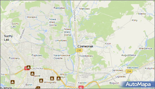mapa Czerwonak, Czerwonak na mapie Targeo