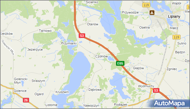 mapa Czółnów, Czółnów na mapie Targeo