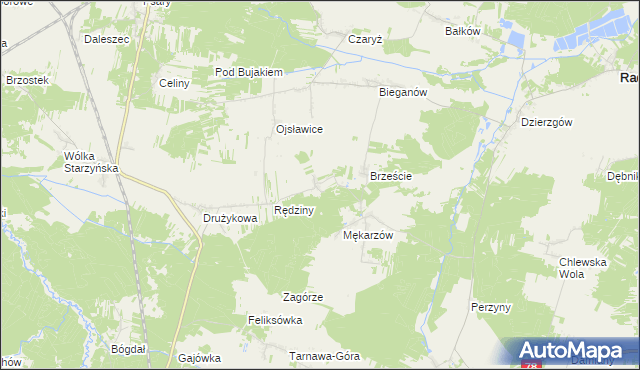 mapa Dąbrówka gmina Moskorzew, Dąbrówka gmina Moskorzew na mapie Targeo