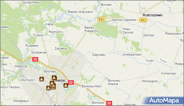 mapa Dąbrówki gmina Sierpc, Dąbrówki gmina Sierpc na mapie Targeo