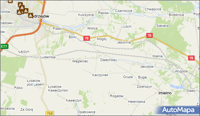 mapa Dalechowy, Dalechowy na mapie Targeo