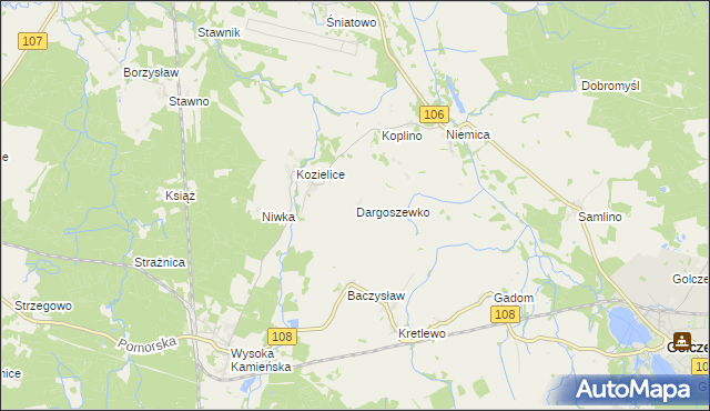 mapa Dargoszewko, Dargoszewko na mapie Targeo