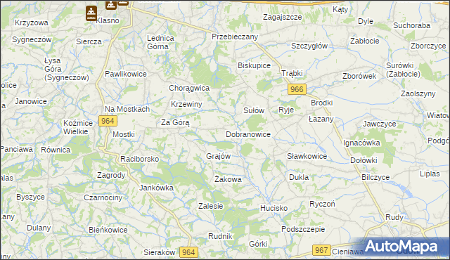 mapa Dobranowice gmina Wieliczka, Dobranowice gmina Wieliczka na mapie Targeo