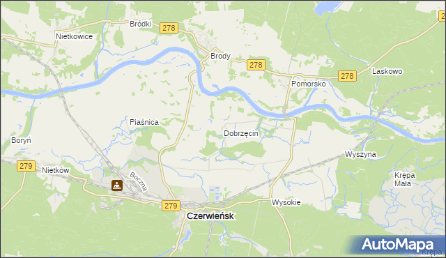 mapa Dobrzęcin, Dobrzęcin na mapie Targeo