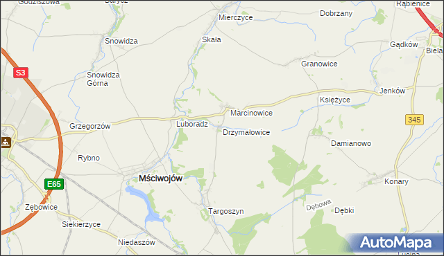 mapa Drzymałowice, Drzymałowice na mapie Targeo