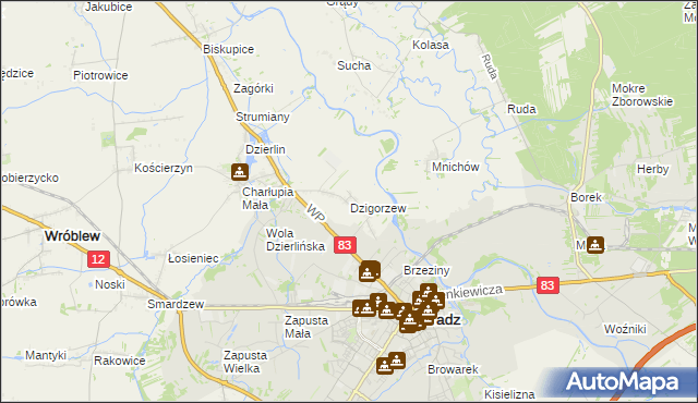 mapa Dzigorzew, Dzigorzew na mapie Targeo