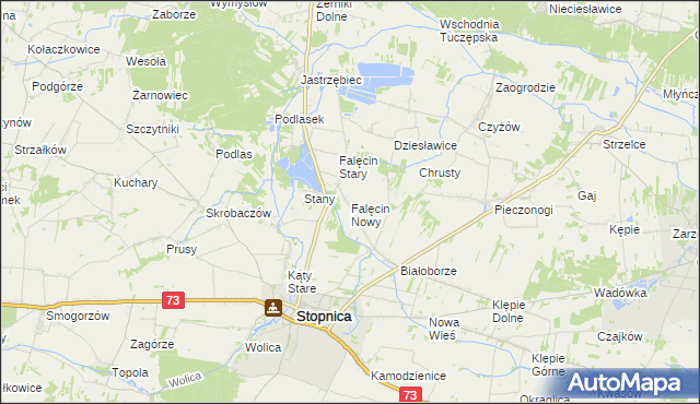 mapa Falęcin Nowy, Falęcin Nowy na mapie Targeo