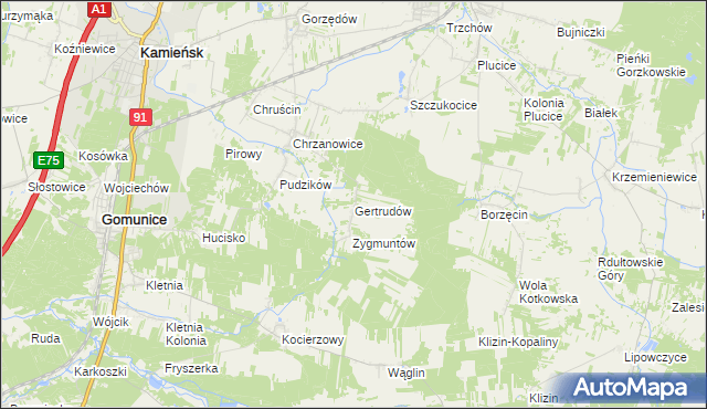 mapa Gertrudów, Gertrudów na mapie Targeo