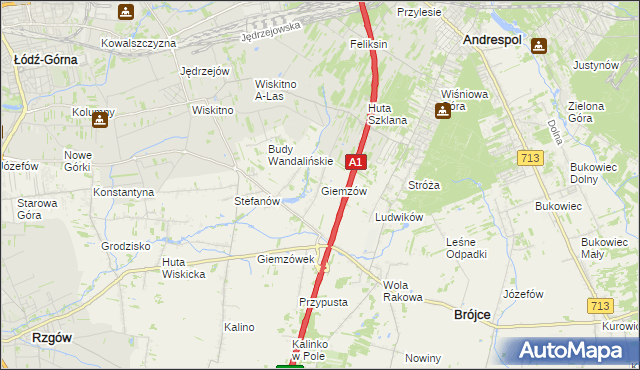 mapa Giemzów, Giemzów na mapie Targeo