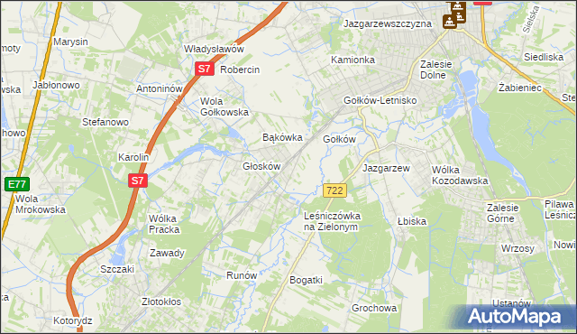 mapa Głosków-Letnisko, Głosków-Letnisko na mapie Targeo