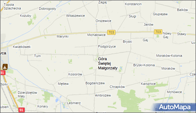 mapa Góra Świętej Małgorzaty, Góra Świętej Małgorzaty na mapie Targeo