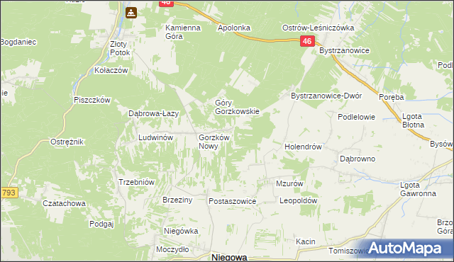 mapa Gorzków Stary, Gorzków Stary na mapie Targeo