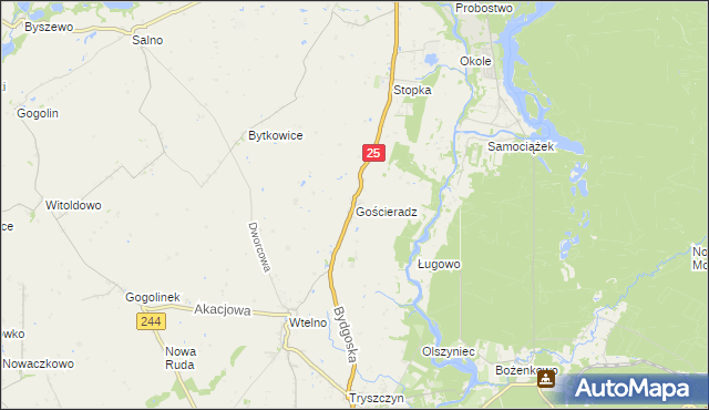 mapa Gościeradz, Gościeradz na mapie Targeo