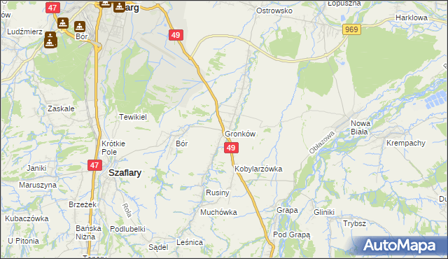 mapa Gronków, Gronków na mapie Targeo