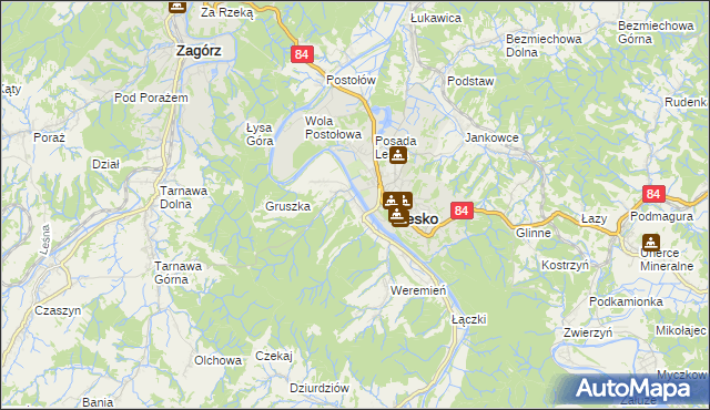 mapa Huzele, Huzele na mapie Targeo