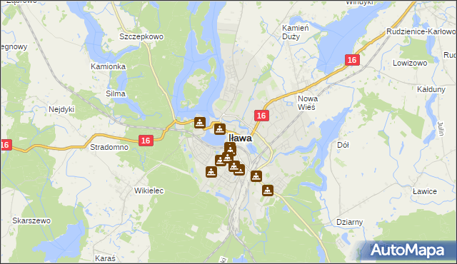 mapa Iława, Iława na mapie Targeo