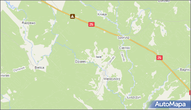 mapa Iwie, Iwie na mapie Targeo